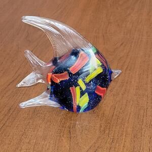Art Blown Glass Tropical Fish Paperweight Figurine Sculpture